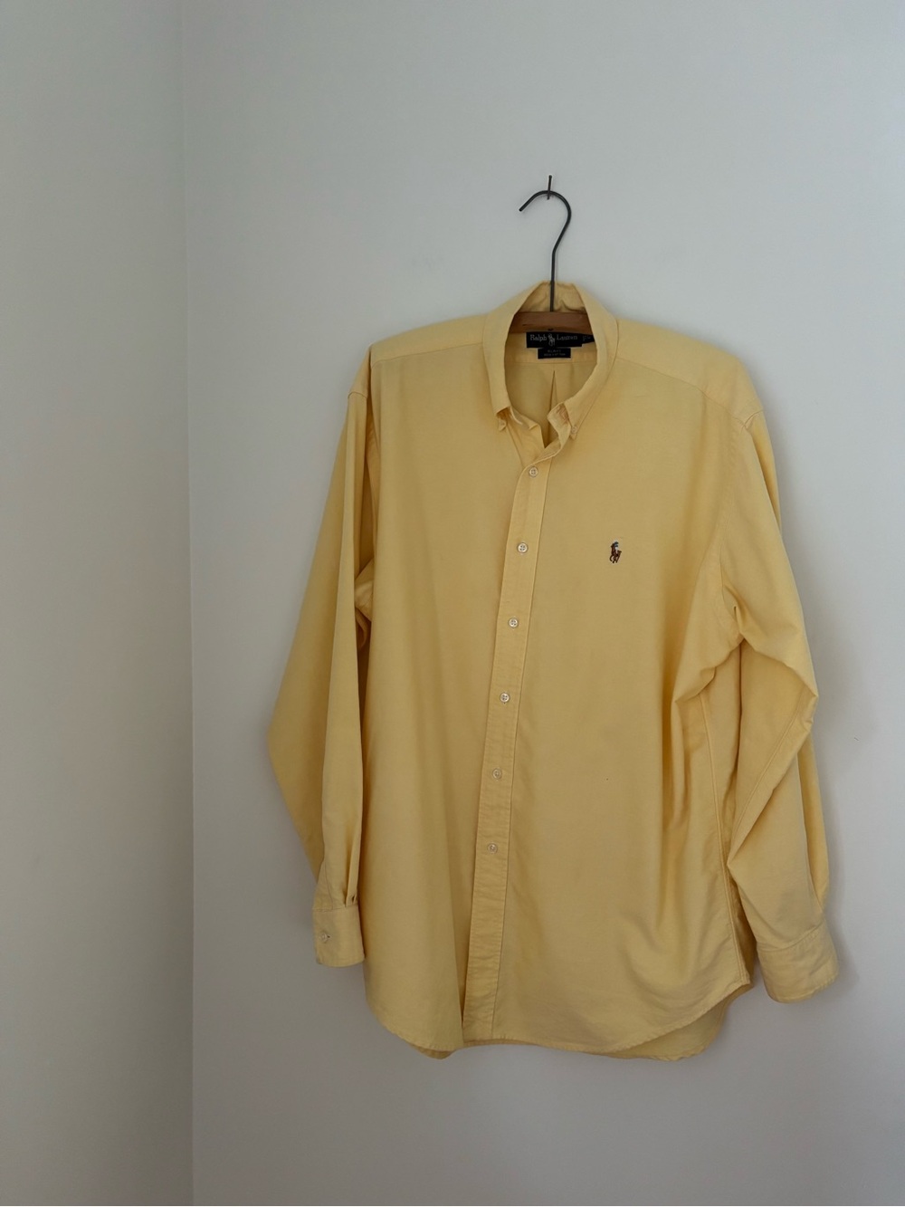 Ralph Lauren butter yellow Blake shirt button up polo embroidered